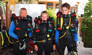 Ronny, me and Stijn ready to try semi-closed rebreathers