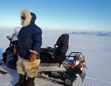 Our guide with his polar-bear trousers.