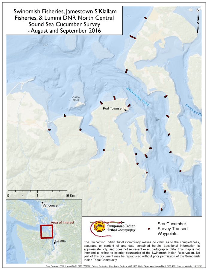 This map shows the location of survey lines, the points indicate waypoints along lines 