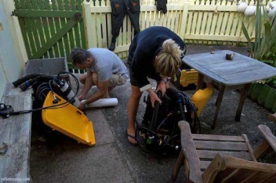 Setting up our units at Brendan's Beach Cottage